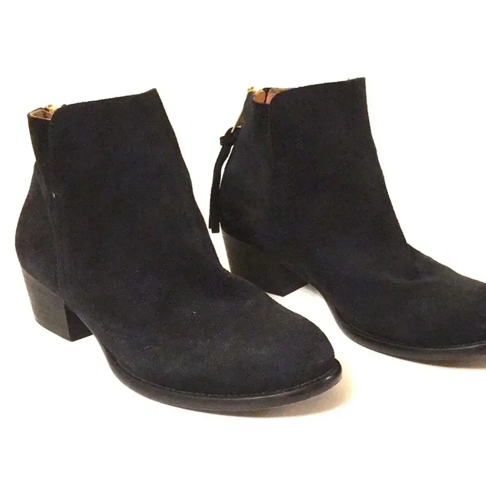 Office London black suede leather ankle boots 37